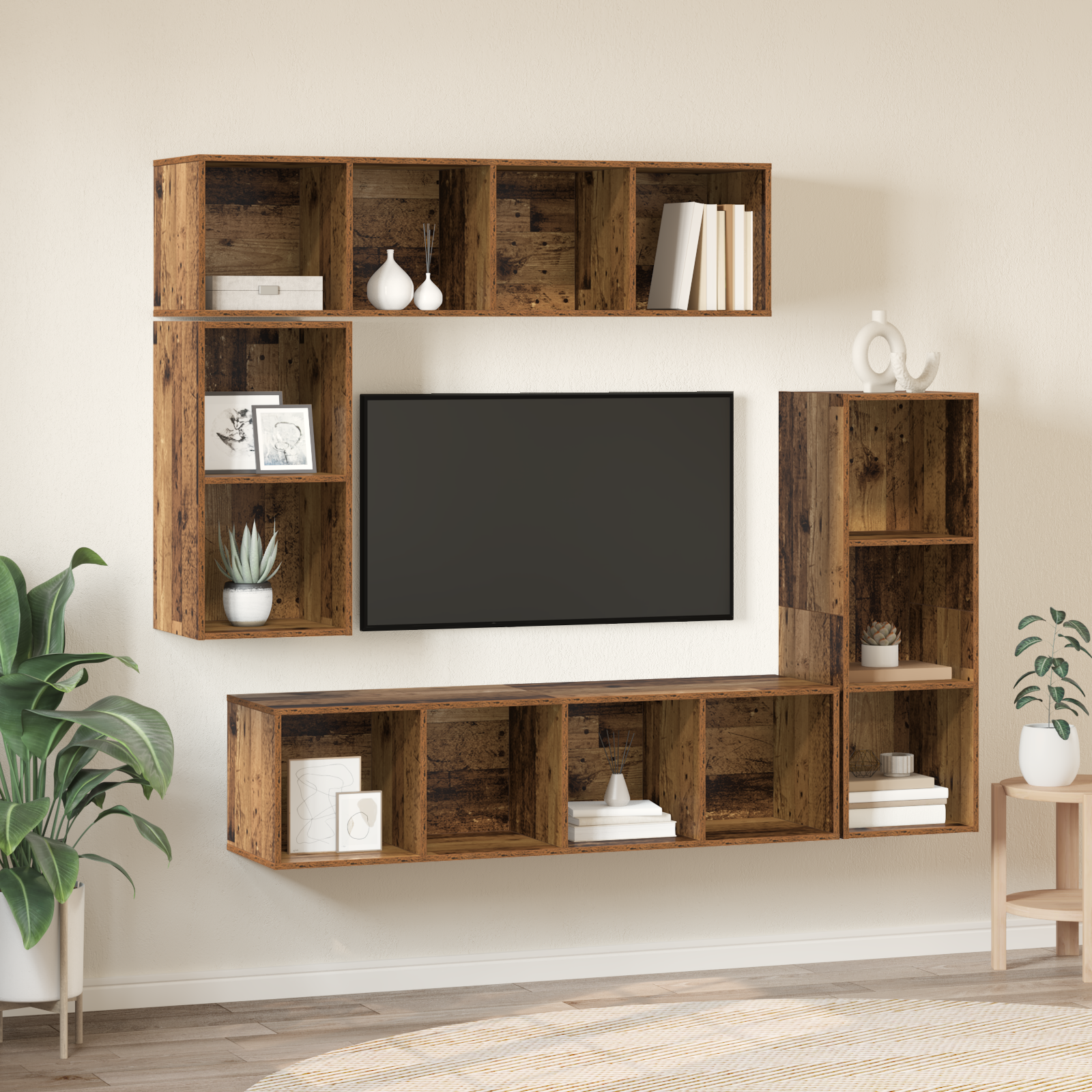 TV Cabinet Set 4 pcs Processed wood