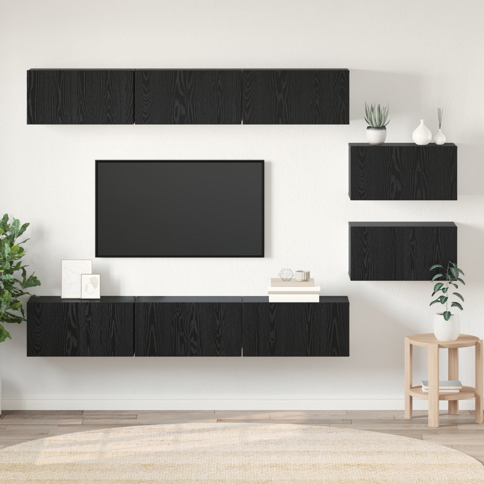 Televizoriaus spintelė 8 pcs Juodas ąžuolas 60 x 30 x 30.5 cm