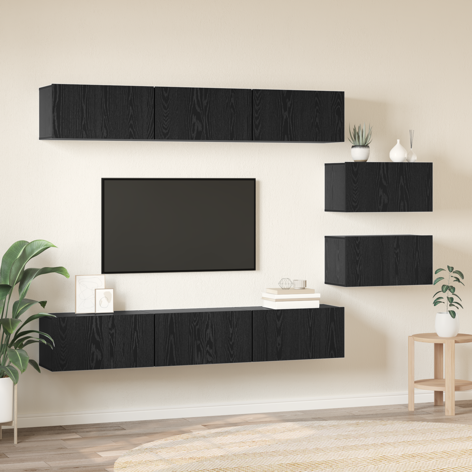 Televizoriaus spintelė 8 pcs Juodas ąžuolas 60 x 30 x 30.5 cm