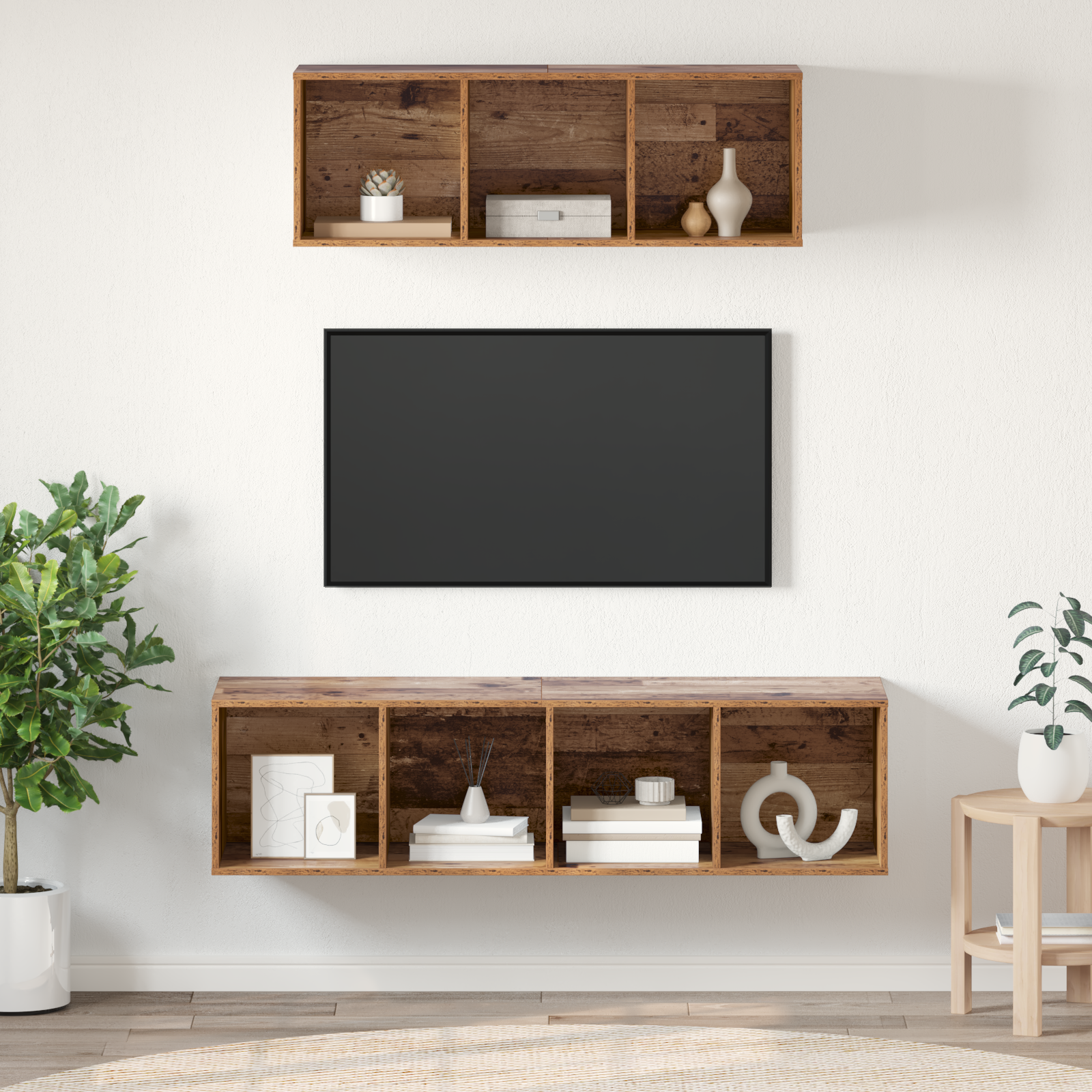 TV spintelės komplektas 2 pcs Sena mediena 37 x 37 x 142.5 cm