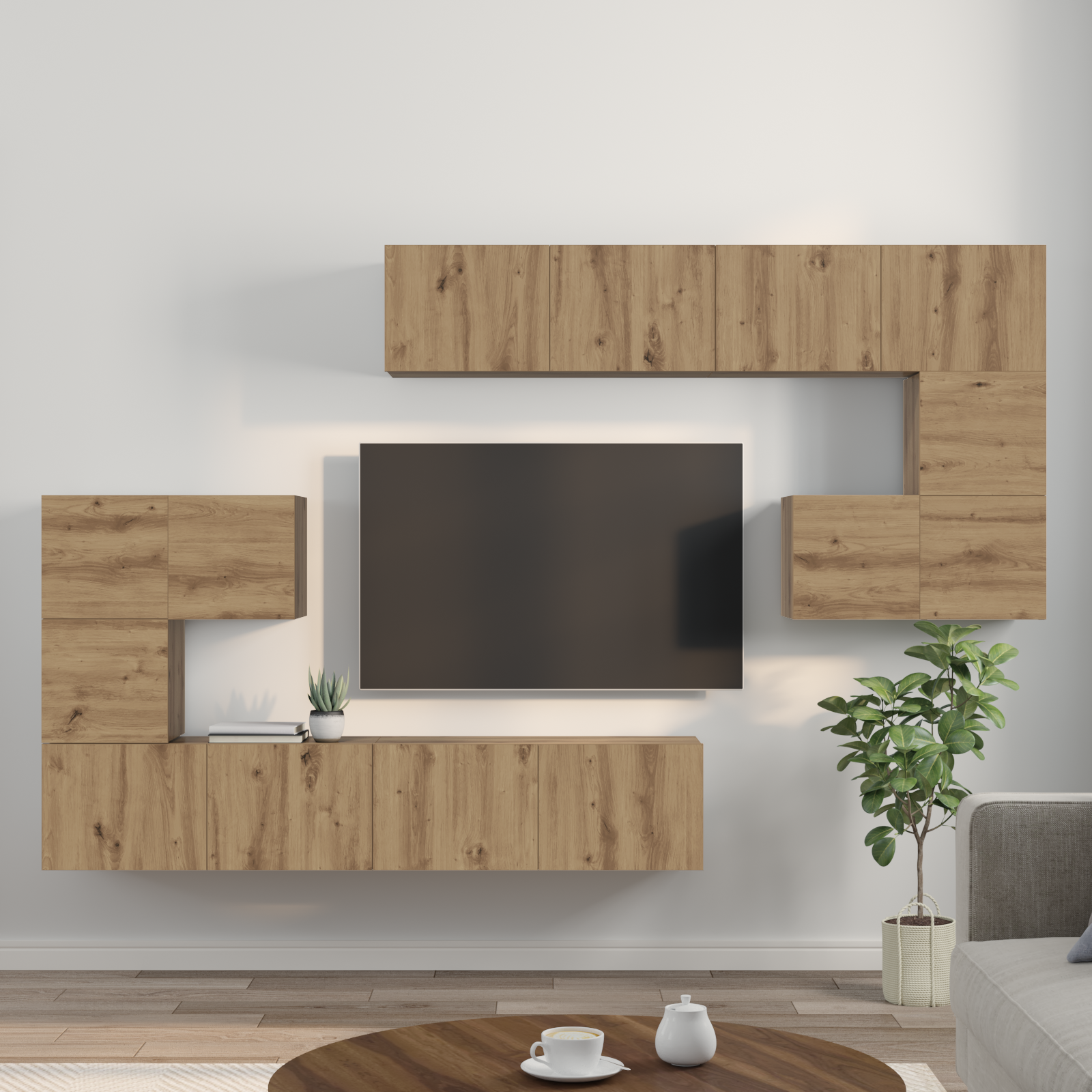 TV vienetai 4 pcs Amatininkų ąžuolas Apdirbta mediena