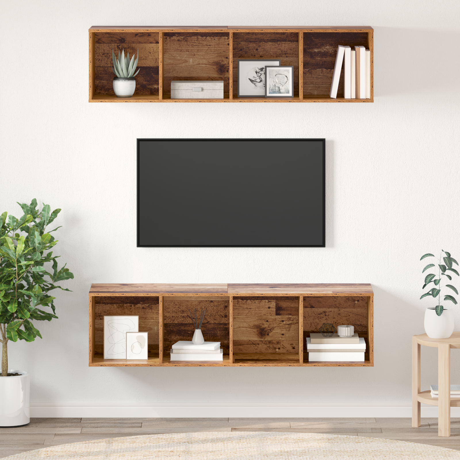 TV spintelių komplektas 2 pcs Sena mediena 37 x 37 x 142.5 cm