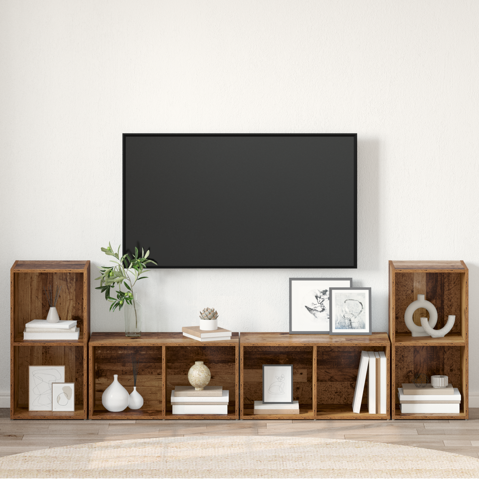 TV spintelių komplektas 4 pcs Senas medis 72 x 35 x 36.5 cm