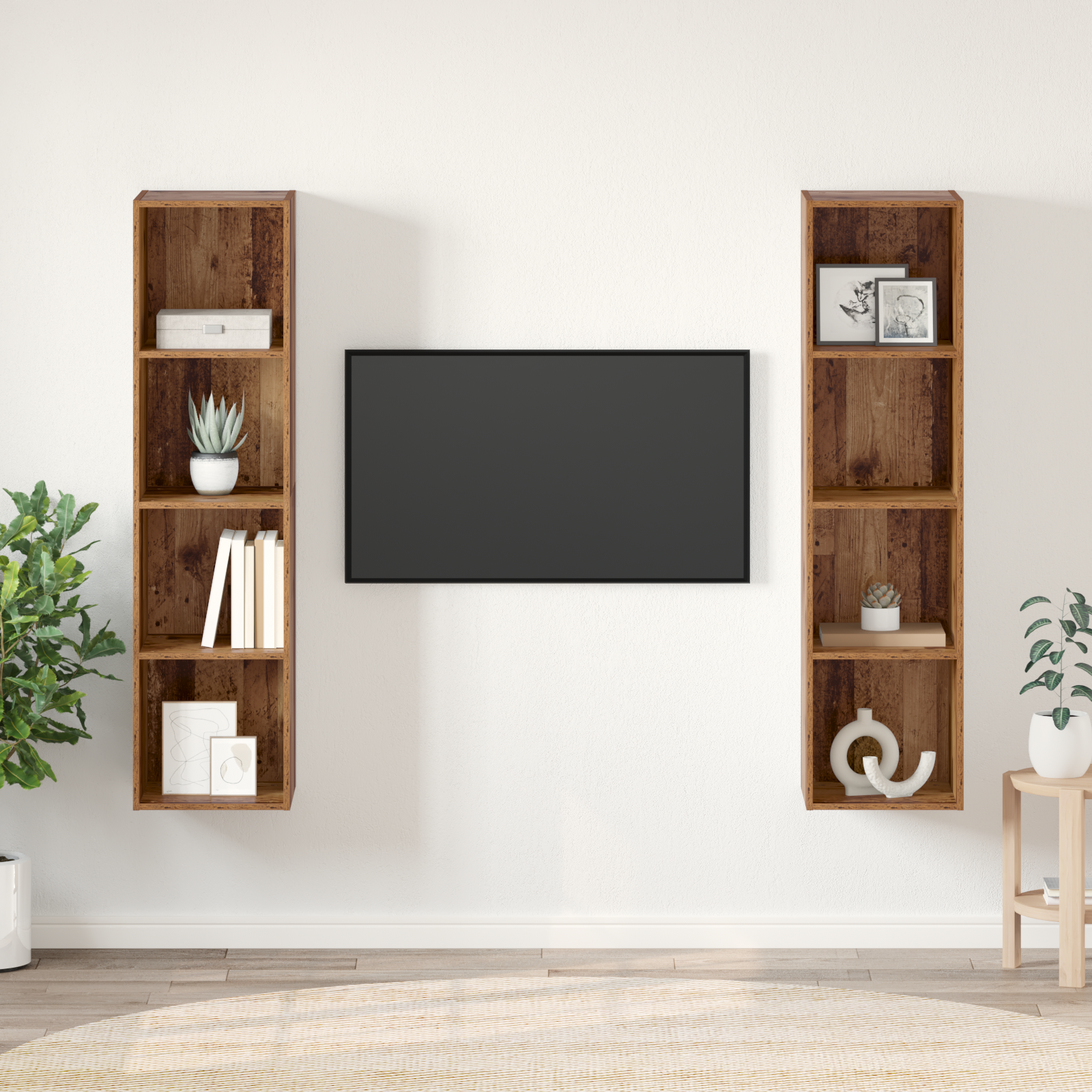 TV spintelių komplektas 2 pcs Ruda 37 x 37 x 142.5 cm