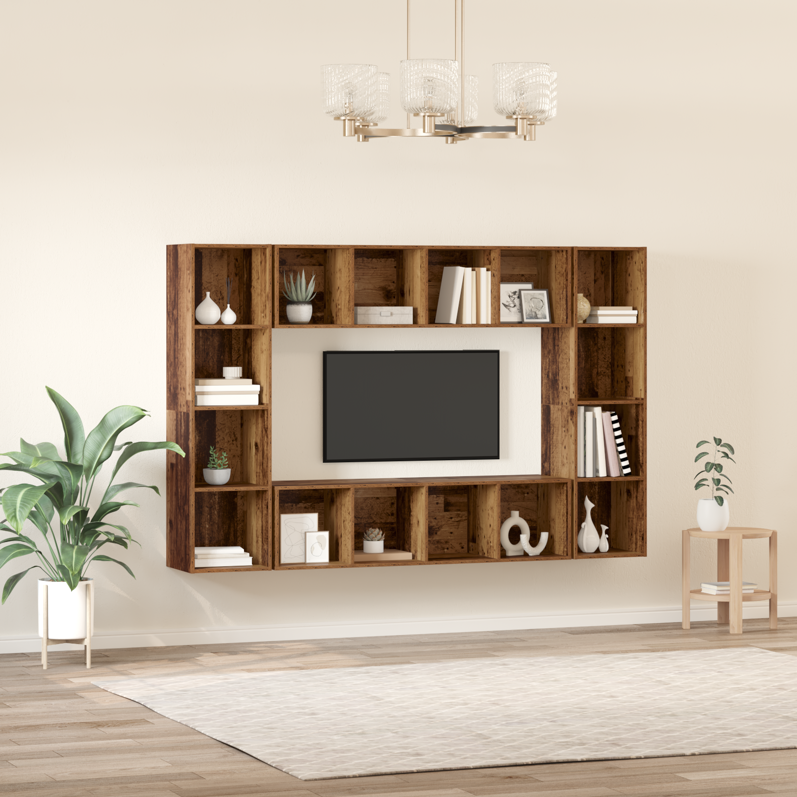 TV spintelių komplektas 4 pcs Ruda 37 x 37 x 142.5 cm