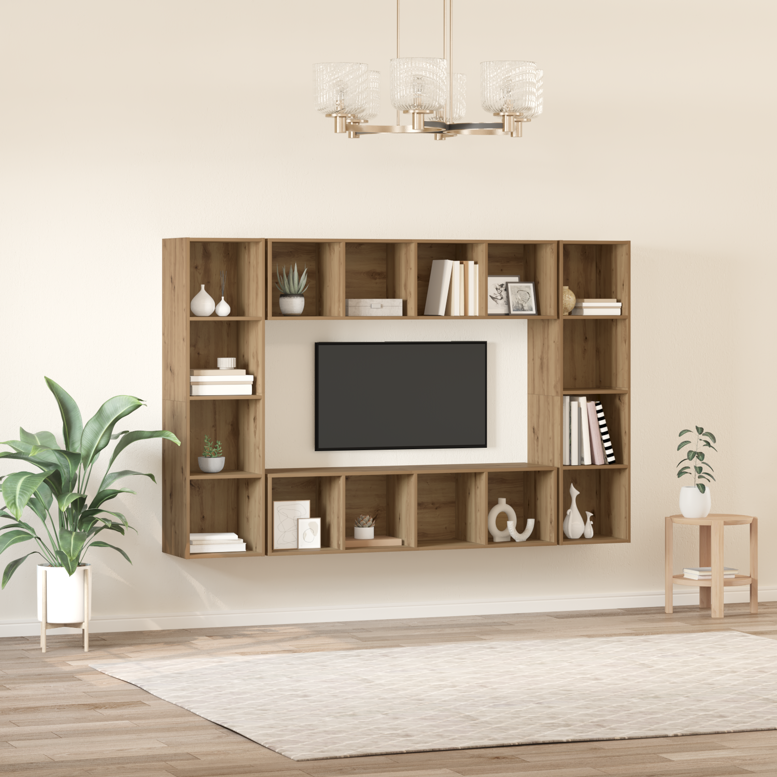 TV skapīšu komplekts 4 gab Brūns 37 x 37 x 142.5 cm