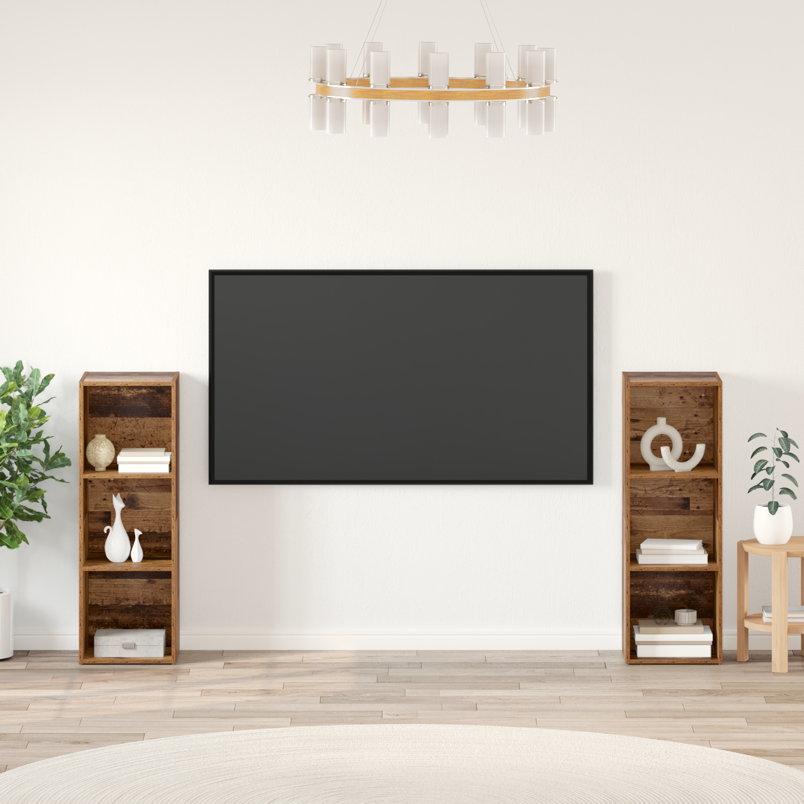 TV spintelių komplektas 2 pcs Senas medis 107 x 35 x 37 cm