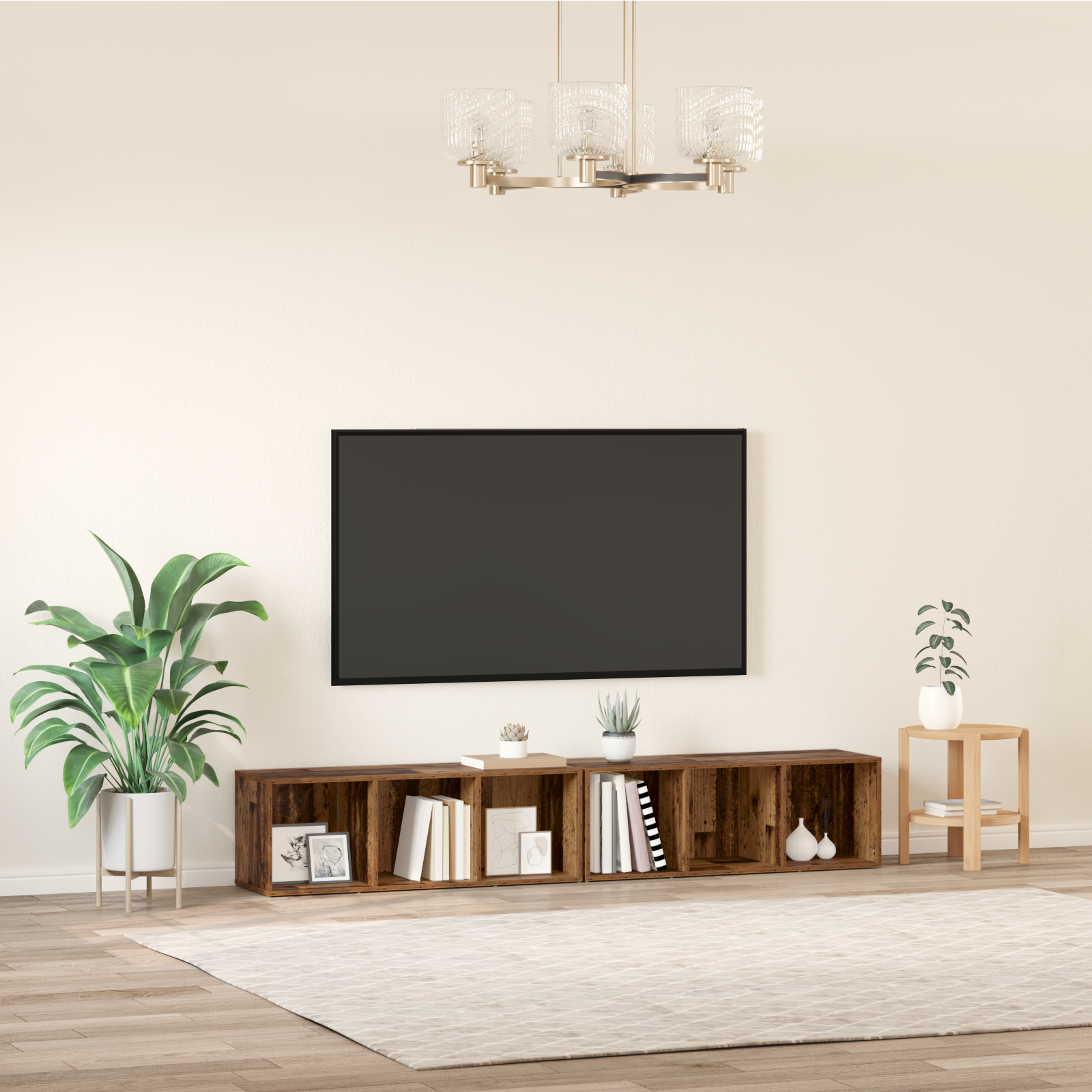 TV spintelių komplektas 2 pcs Senovinis medis 37 x 35 x 107cm