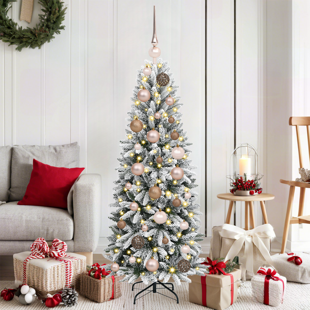 Dirbtinė Kalėdų eglutė su 150 LED s stovu Balta 120 cm