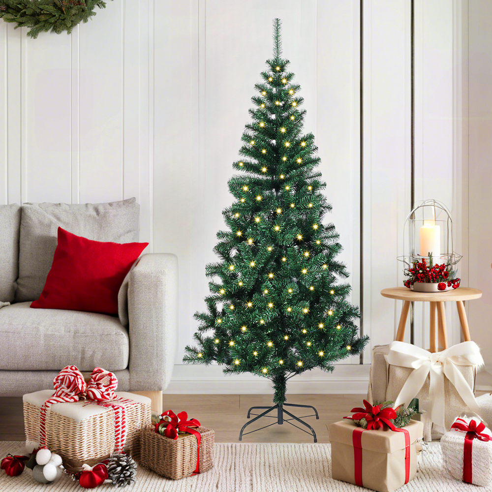 Artificial Pre-Lit Christmas Tree Green 150 cm