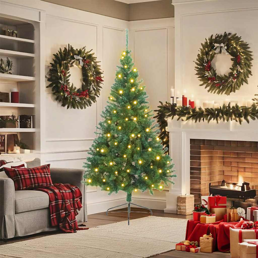 Artificial pre-lit Christmas tree Green 180 cm PVC