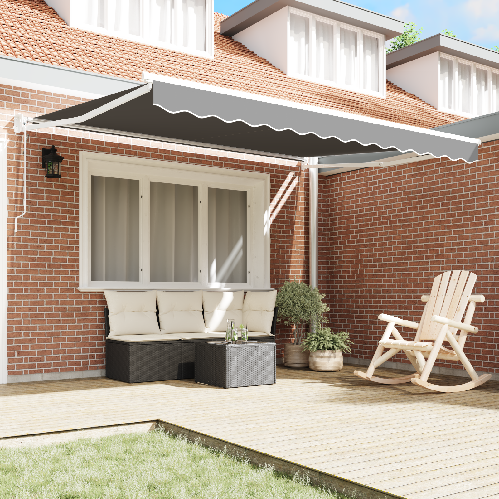 Gazebo White 3.5 x 2.5 m metal