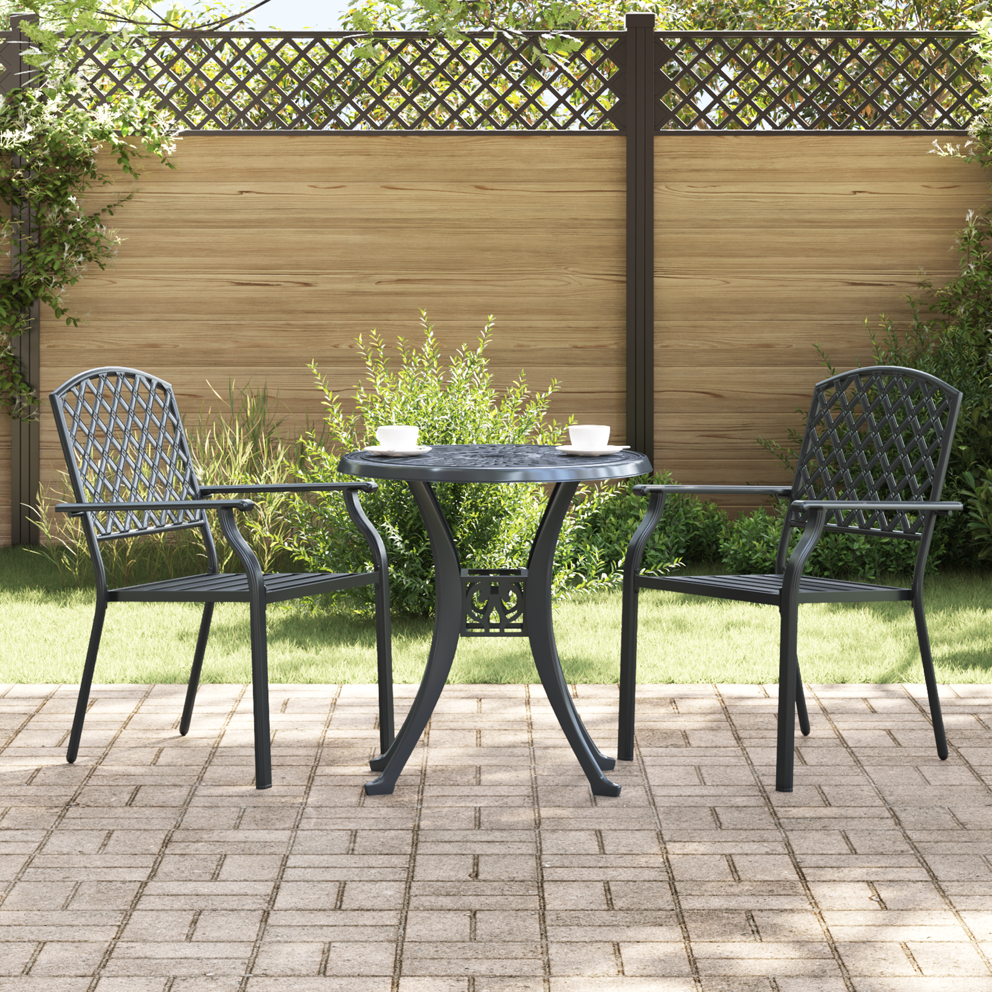 Kėdė 2 pcs Antracitas 56 x 65 x 89cm Plienas