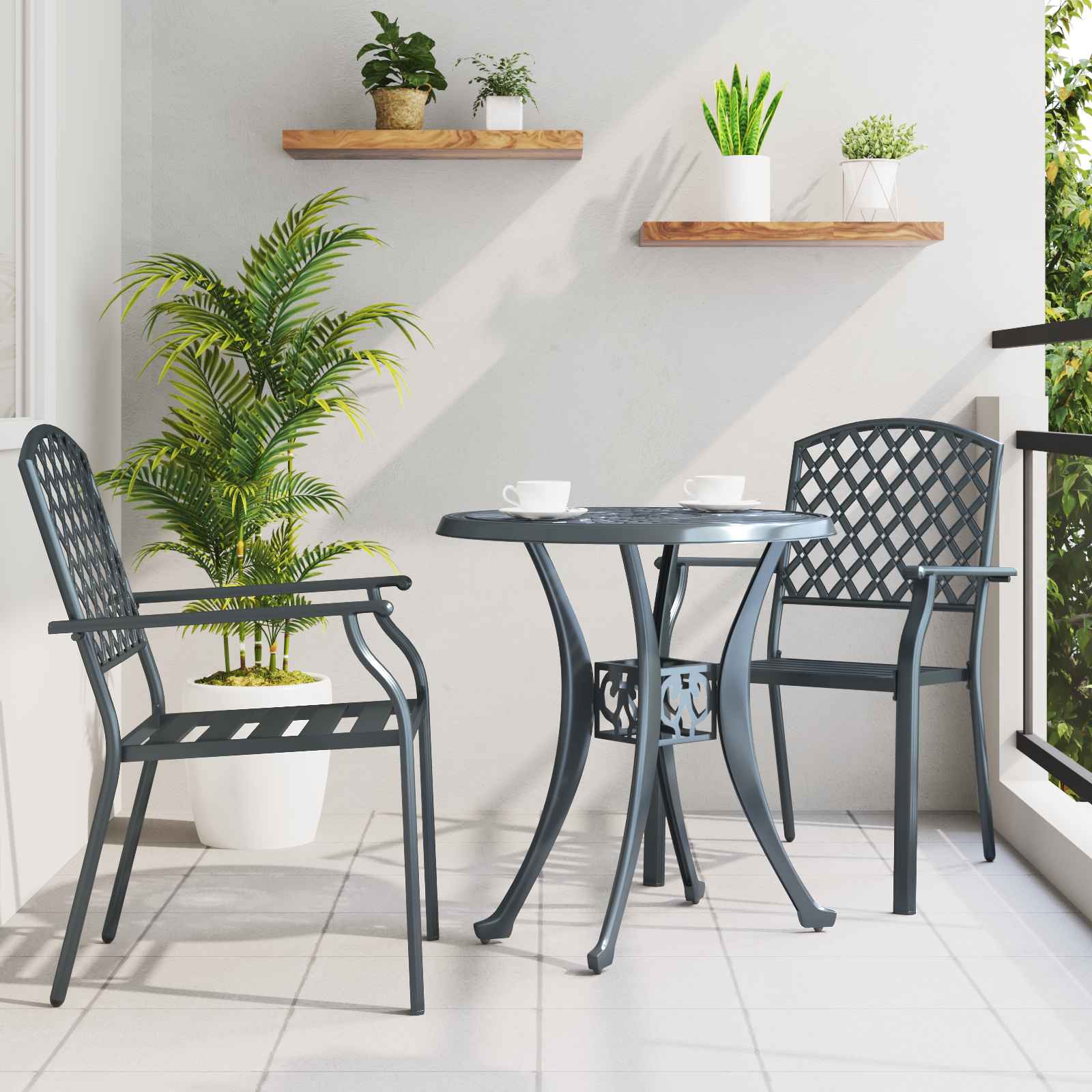 Kėdė 2 pcs Antracitas 56 x 65 x 89cm Plienas
