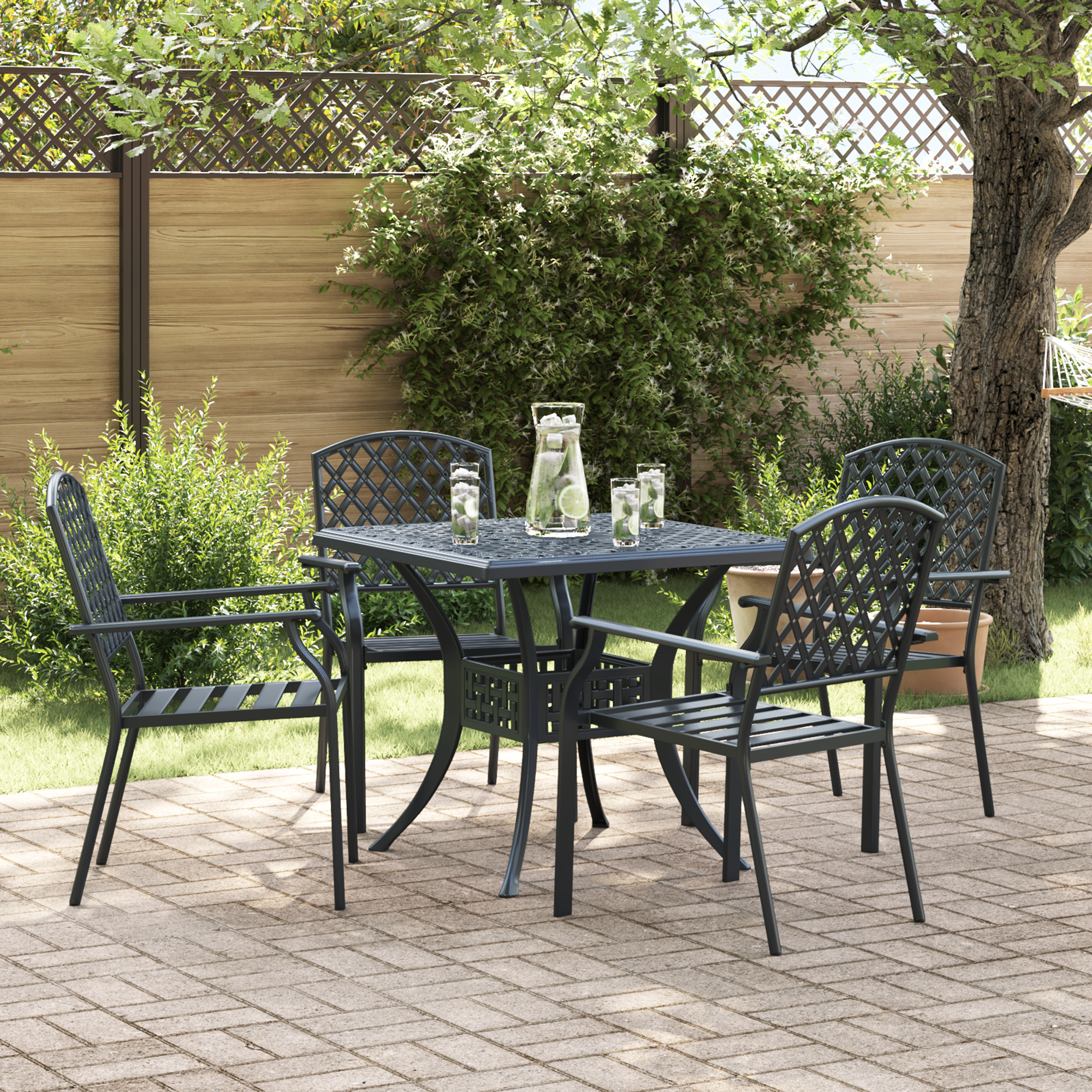 Kėdė 4 pcs Antracitas 56 x 65 x 89cm Plienas