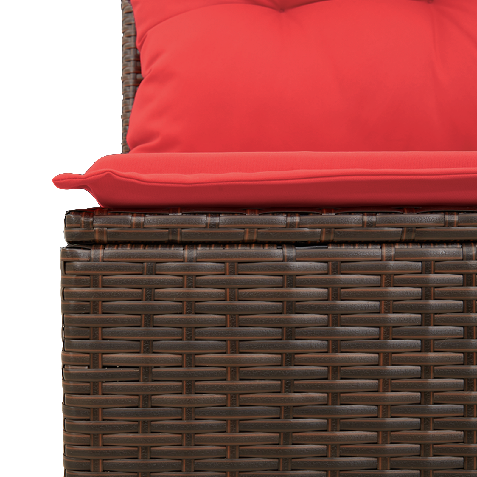 Garden sofa with cushions, two-seater, brown, polyrattan