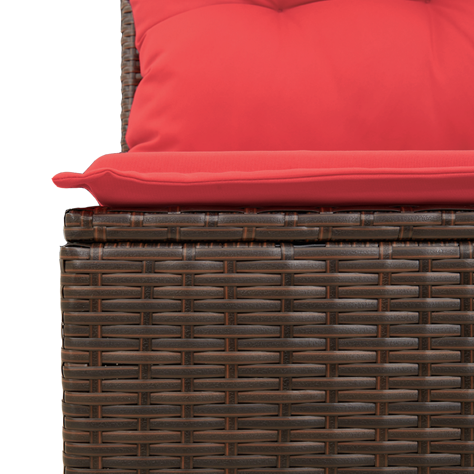 Sodo sofa su pagalvėlėmis, 4 sėdimos vietos, ruda, polirotangas