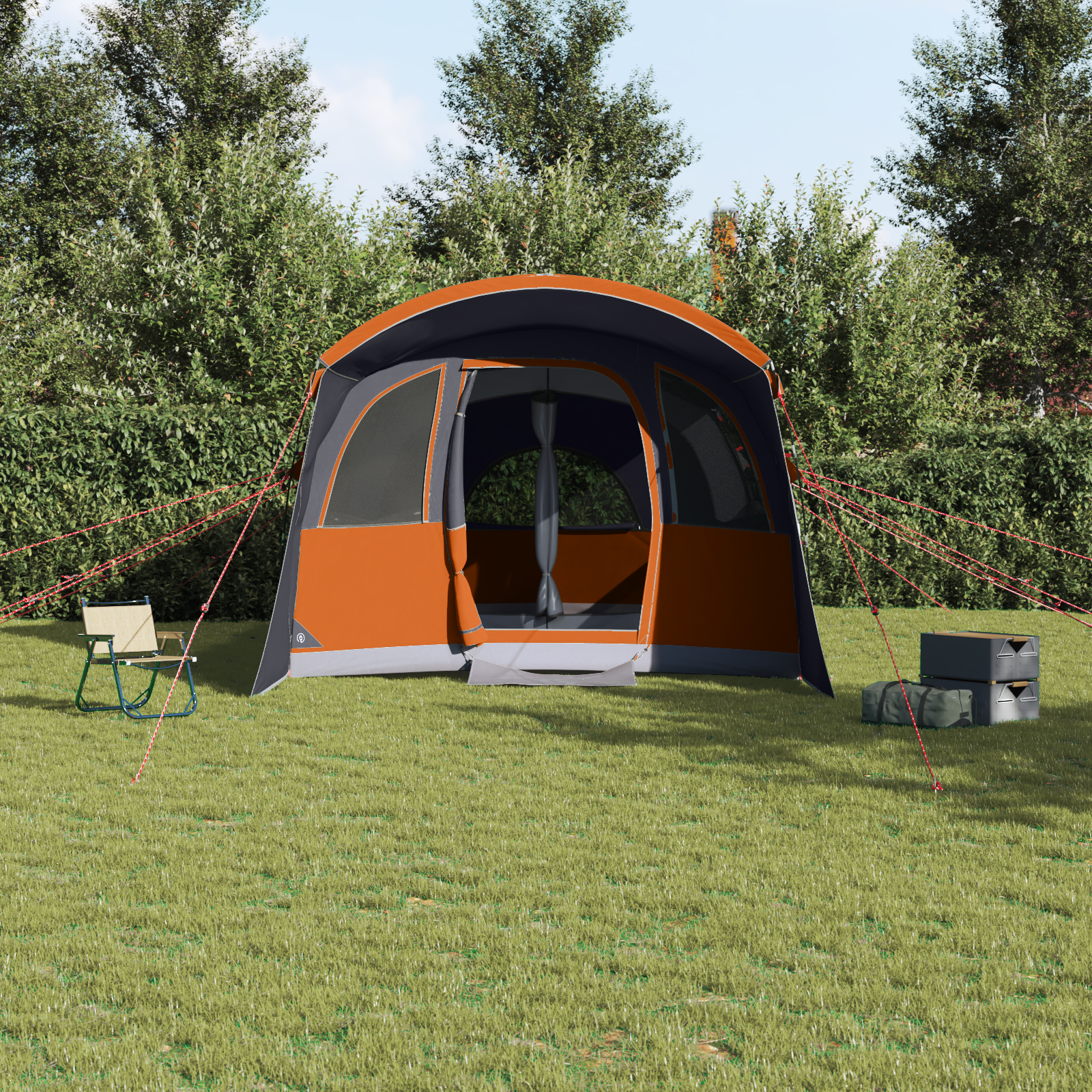 Palapinės Pilka ir oranžinė 576 x 325 x 213 cm Poliesteris