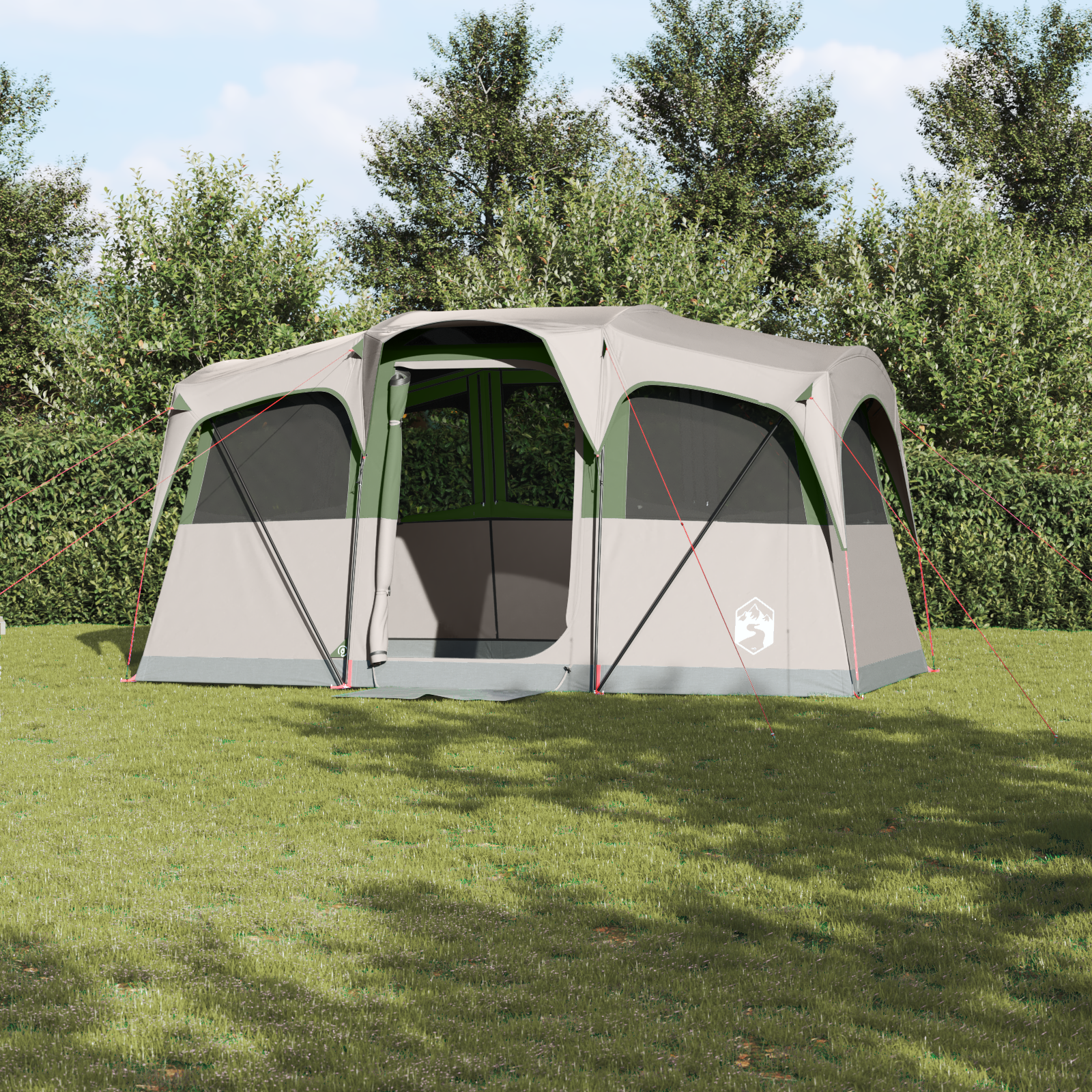 Palapinės su stogu Žalia 435 x 255 x 216 cm Poliesteris