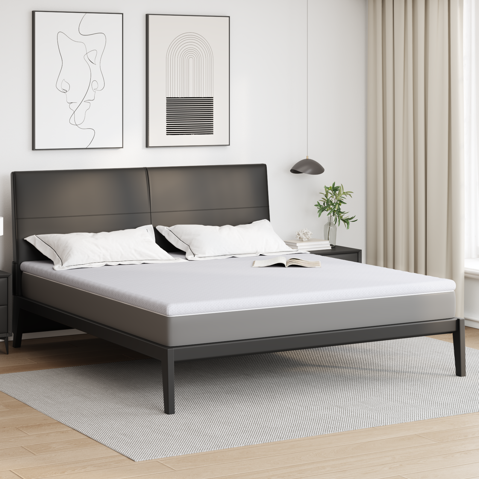 Mattress toppers White 200 x 200 cm