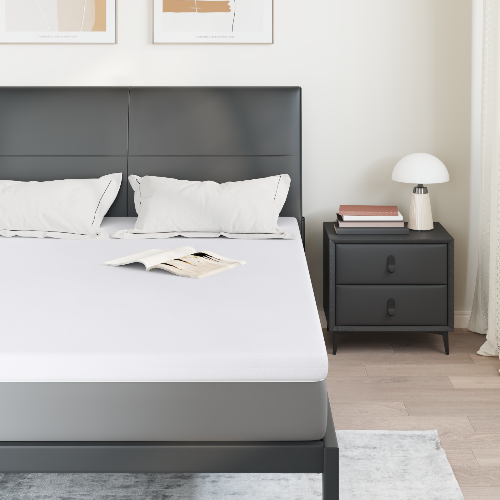 Mattress protector White 140 x 200 cm Gel memory foam