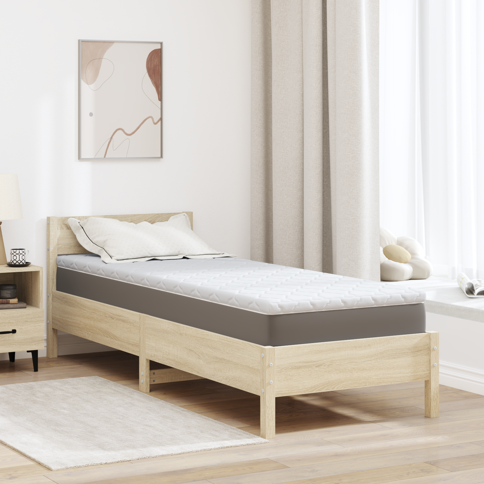 Čiužinio pagalvėlės Balta 80 x 200 cm Be klijų poliesteris