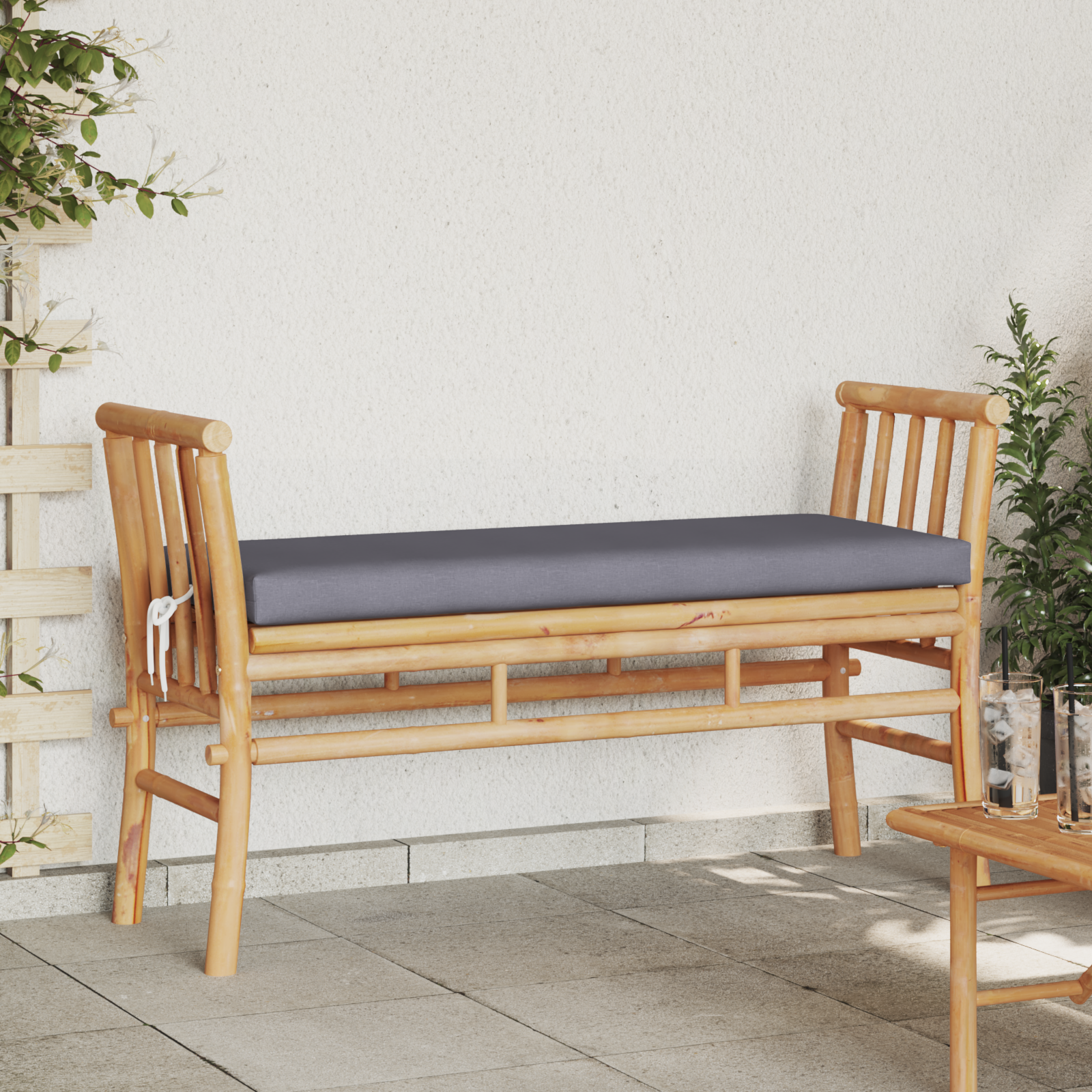 Sodo suolas su pagalve 110 cm Bambuko