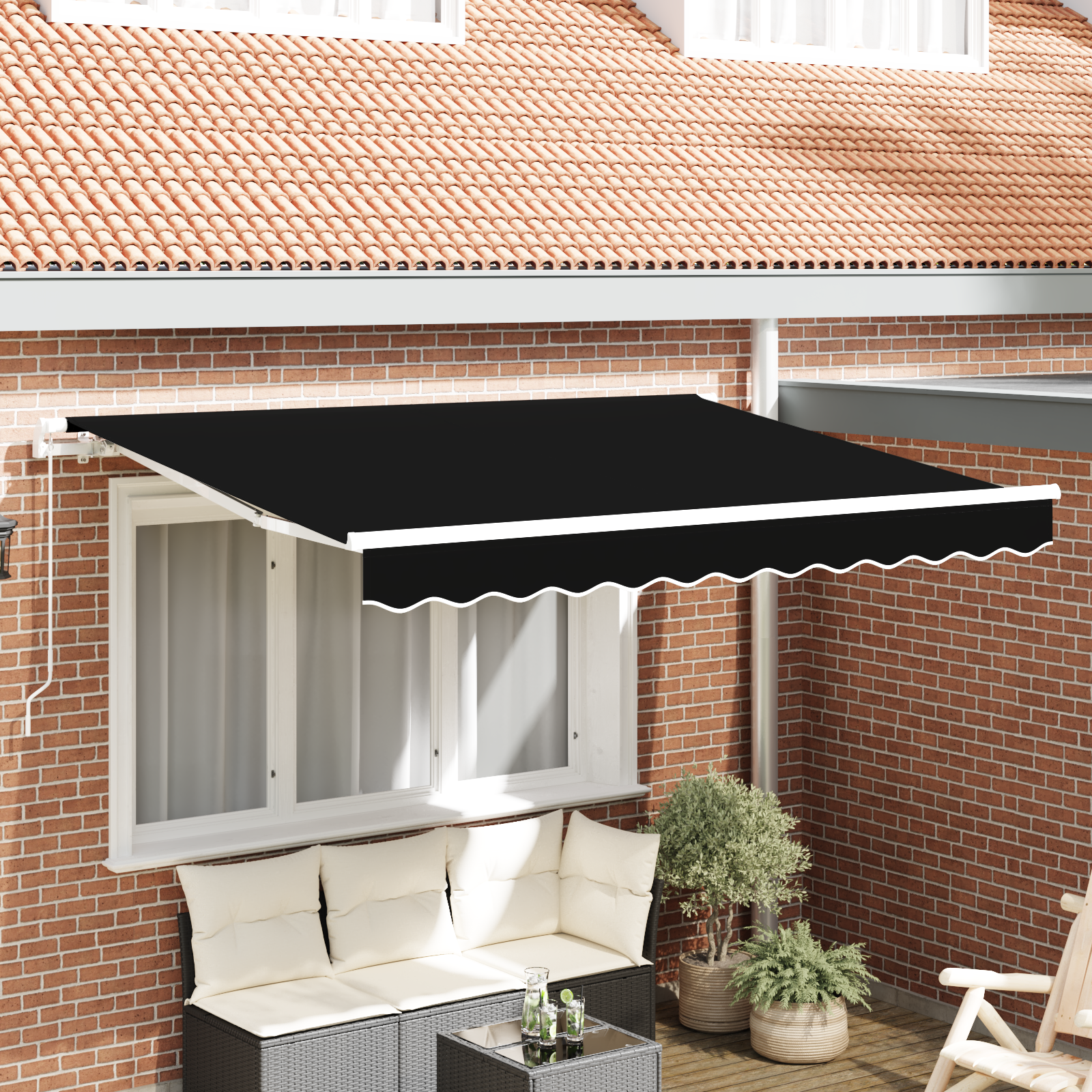 Markizės pakaitinis audinys Juoda 350 x 250 cm Drobė