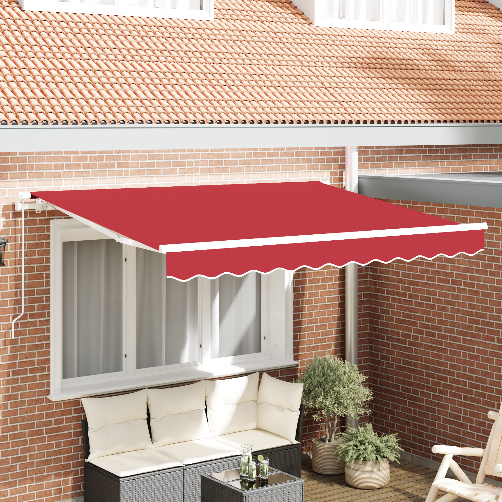 Markizės pakaitinis audinys Raudona 300 x 250 cm Drobė
