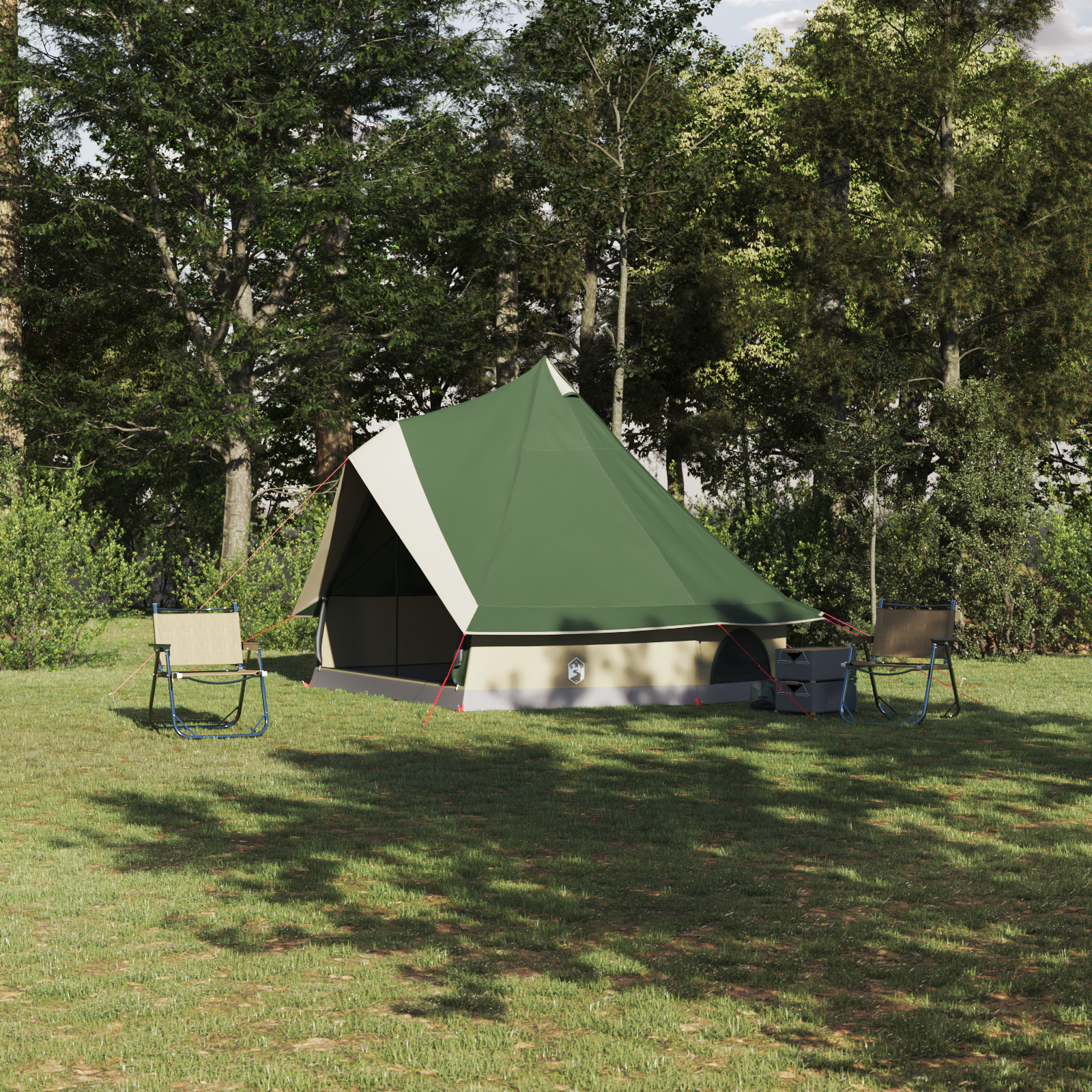 Šeimos Tipi Šlikas su stogu Žalia, beige 400 x 346 x 250 cm