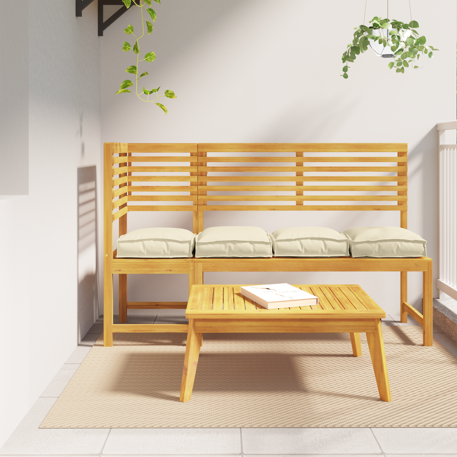 Padėklo pagalvėlė sėdynei 4 pcs Kreminė 40 x 40 x 8 cm