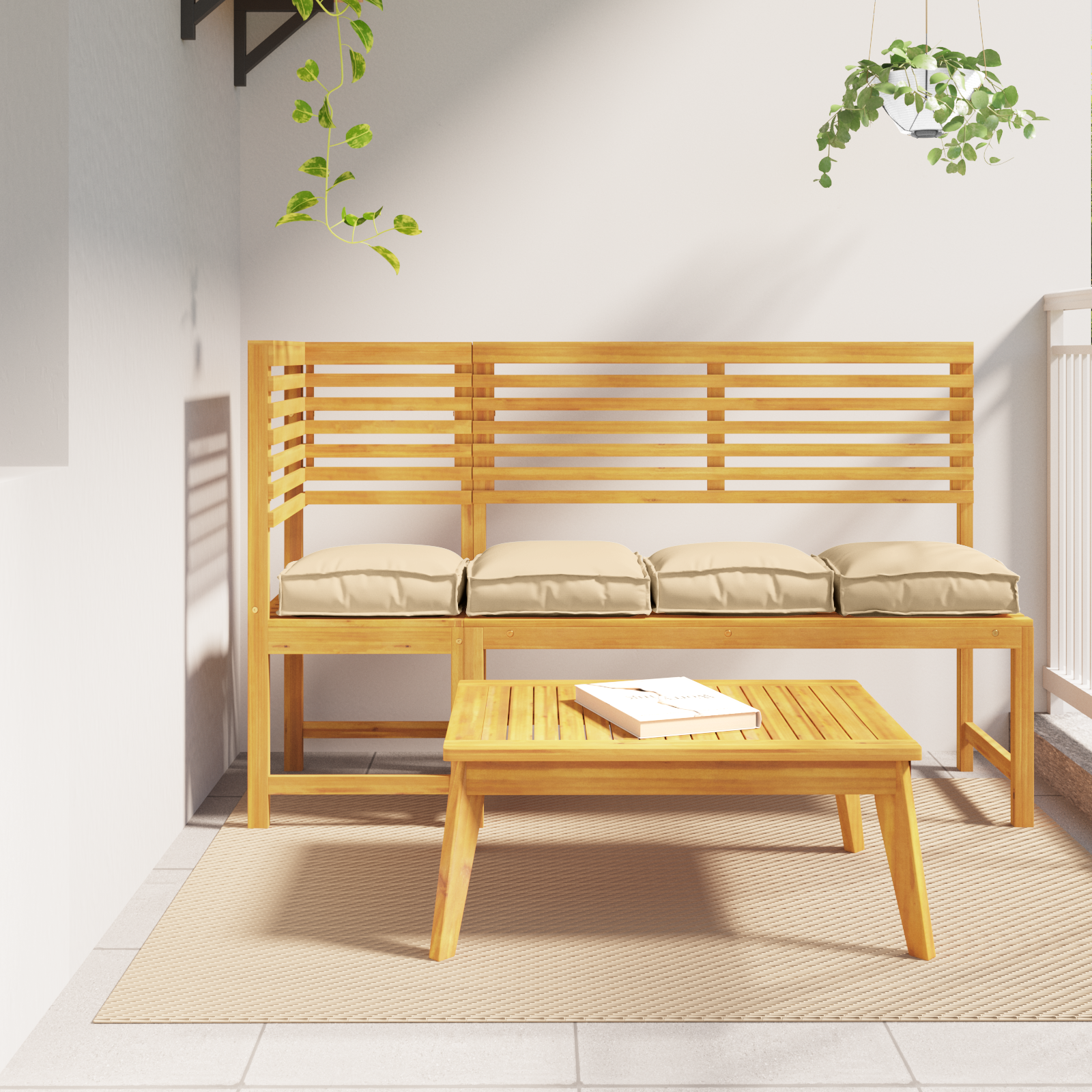 Pagalvėlė 4 pcs Smėlio 40 x 40 x 8 cm Oksfordo audinys