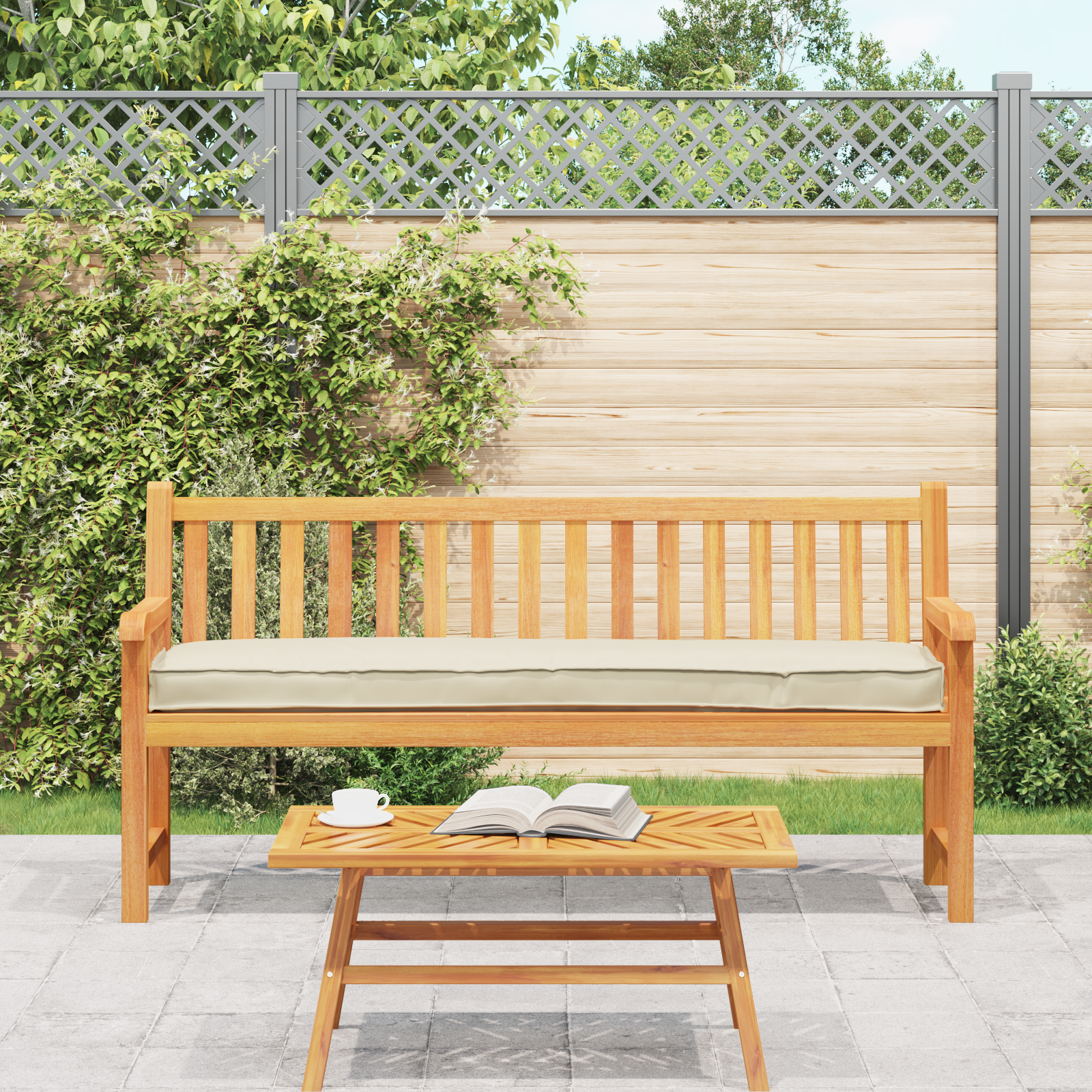Pallet pagalvė Kreminė 200 x 40 x 8 cm Oksfordo audinys