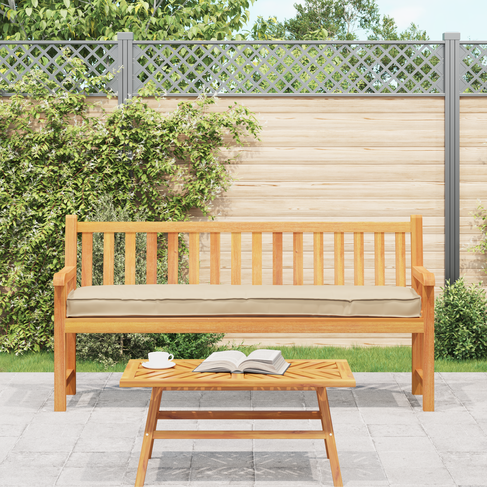 Pallet pagalvių rinkinys 2 pcs Smėlio 180 x 40 x 8 cm