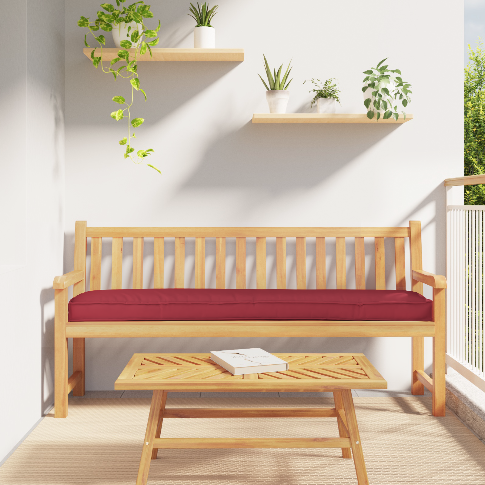 Pallet pagalvių rinkinys 2 pcs Vyno raudona 200 x 40 x 8 cm