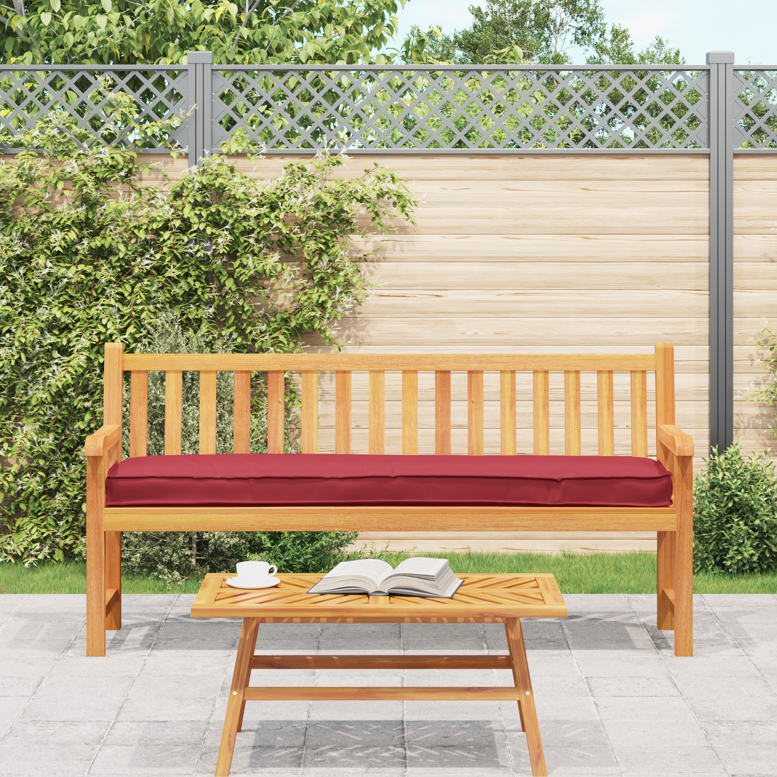 Pallet pagalvių rinkinys 2 pcs Vyno raudona 200 x 40 x 8 cm