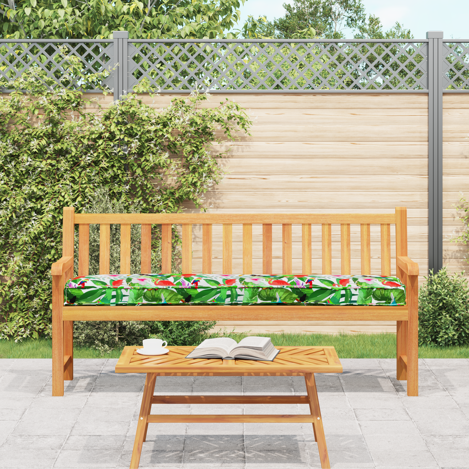 Pallet pagalvėlės sėdynėms 2 vnt Tropinė džiunglė 200x40x8 cm Oxford audinys