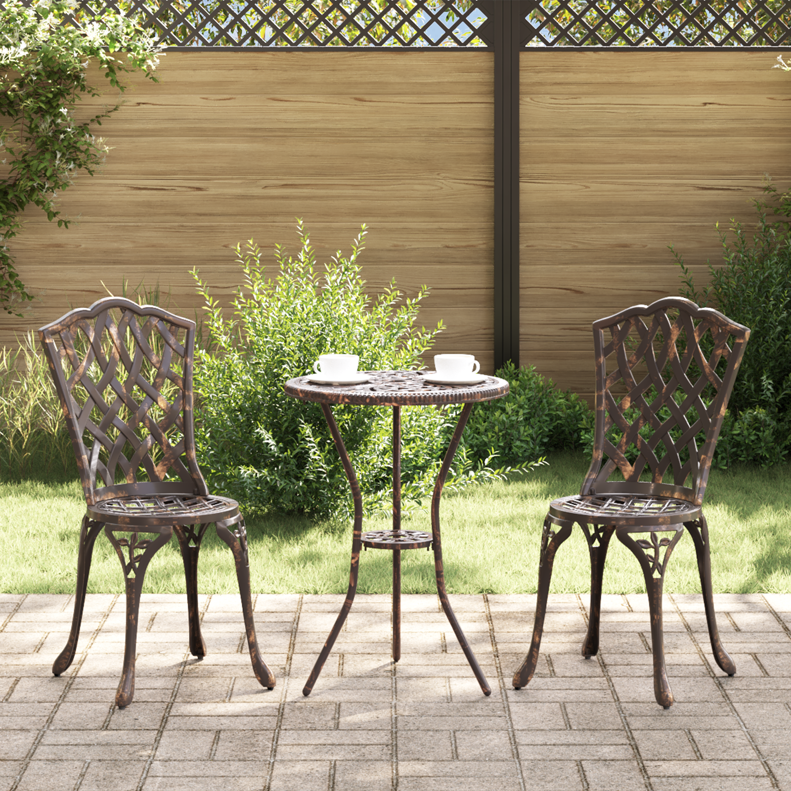 Sodo Kėdė 2 pcs Bronzinė 39 x 40 x 87cm Aliuminis