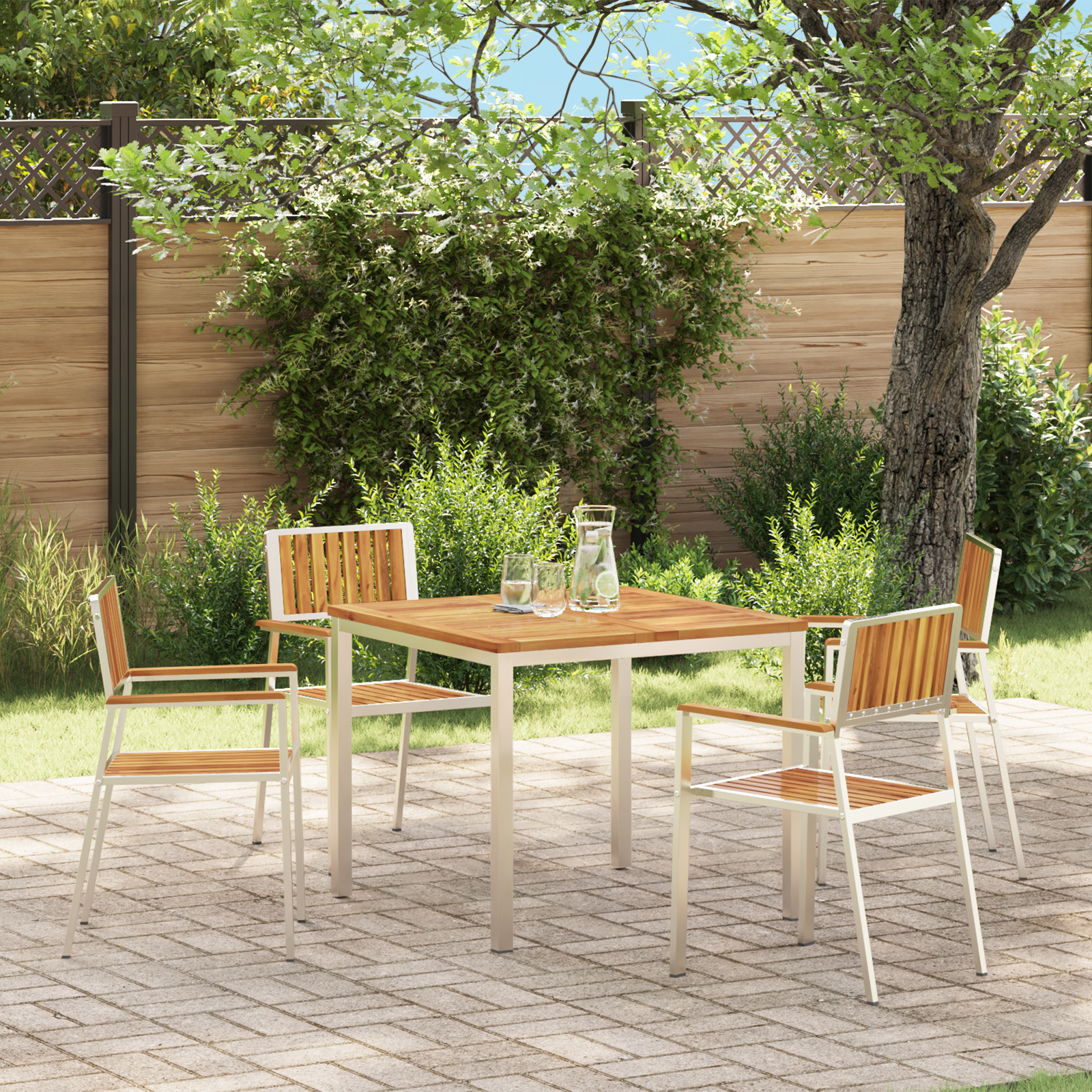 Sodokėdė 4 pcs Ruda 56x54,5x87cm SolidusAkacijosMedis