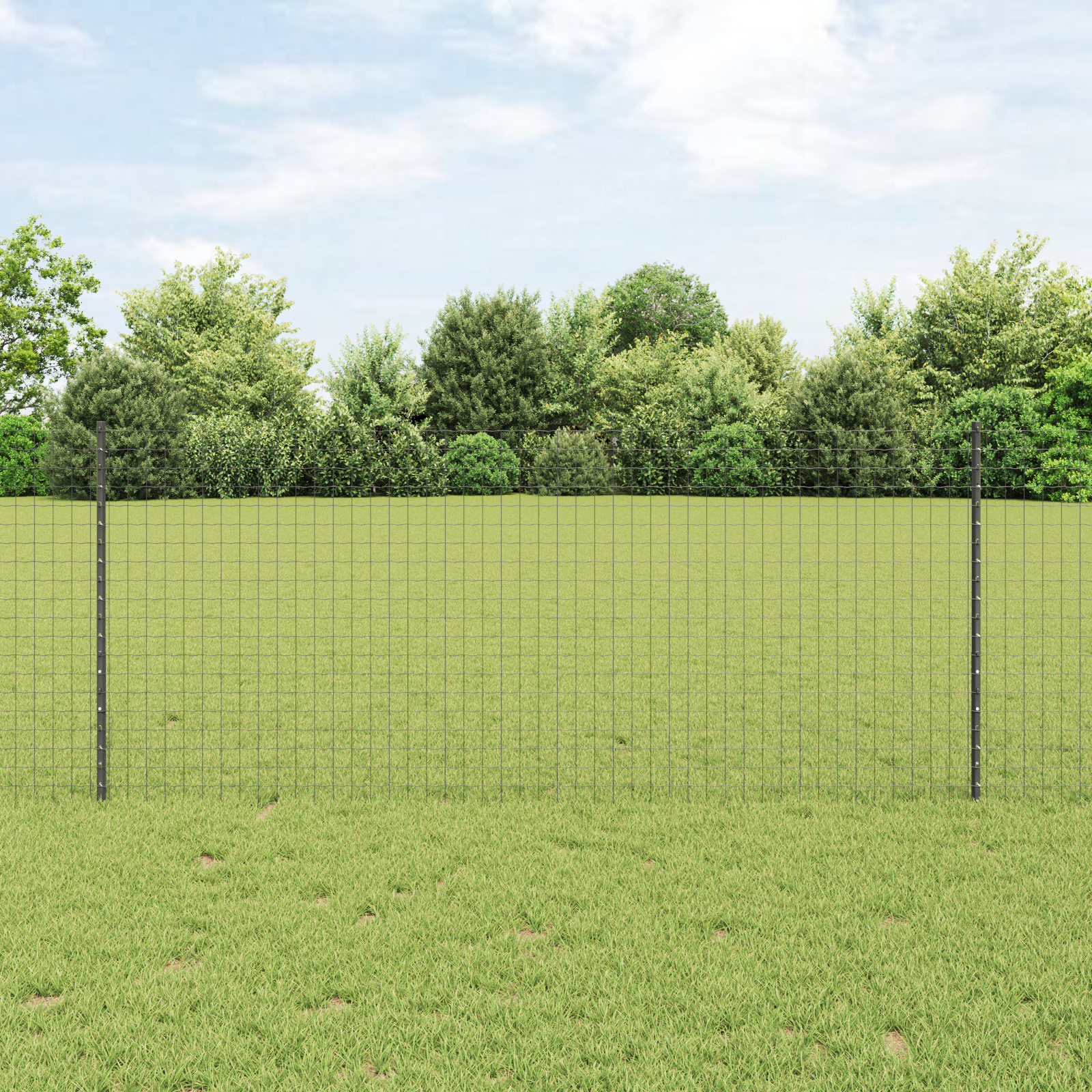 Fence post 5 pcs Grey 100 cm Steel