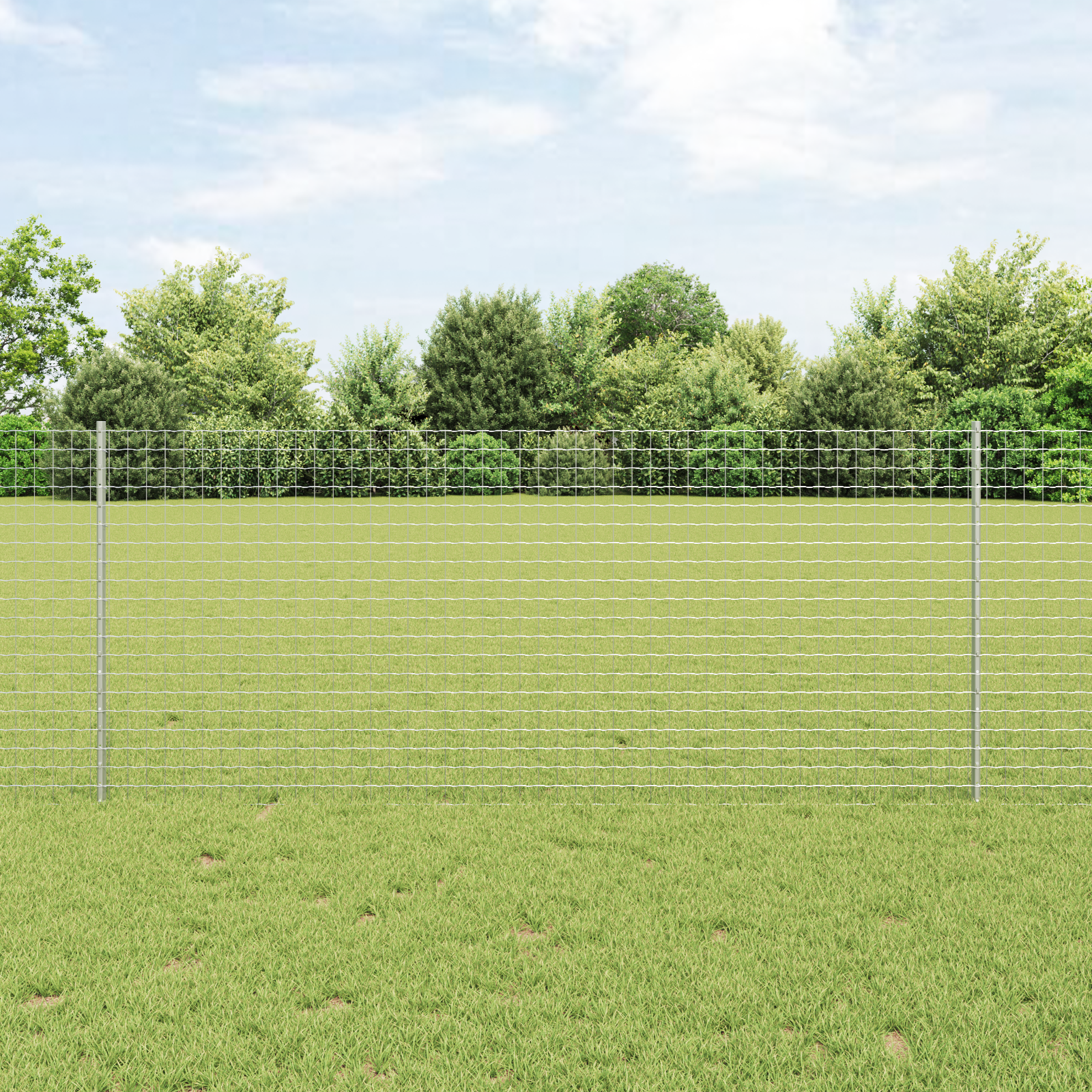 Fence Post 11 pcs Silver 100 cm Steel