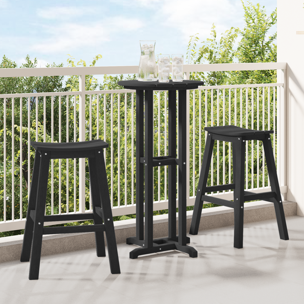 Baro taburetė 2 pcs Juoda 52 x 43 x 73.5 cm HDPE