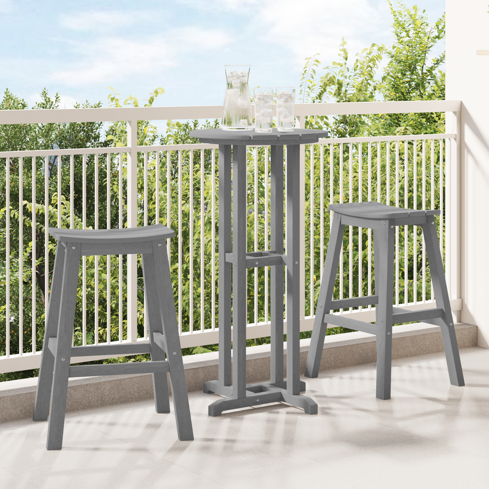 Baro taburetė 2 pcs Šviesiai pilka 52 x 43 x 73.5 cm HDPE