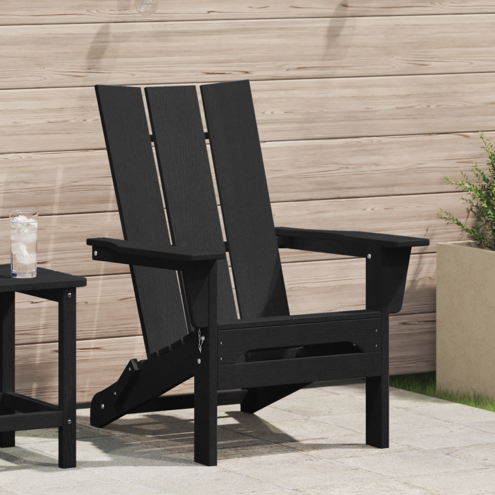 Sulankstoma Adirondack kėdė Juoda 74.5 x 80.5 x 90cm HDPE