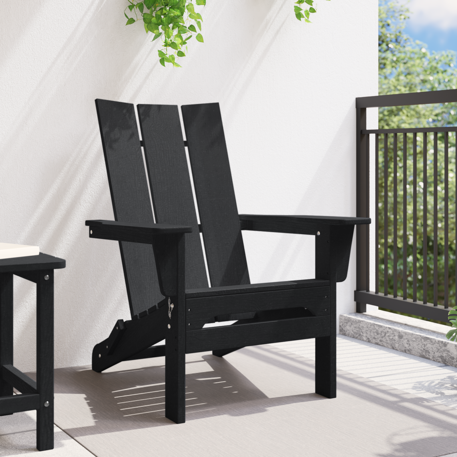 Sulankstoma Adirondack kėdė Juoda 74.5 x 80.5 x 90cm HDPE