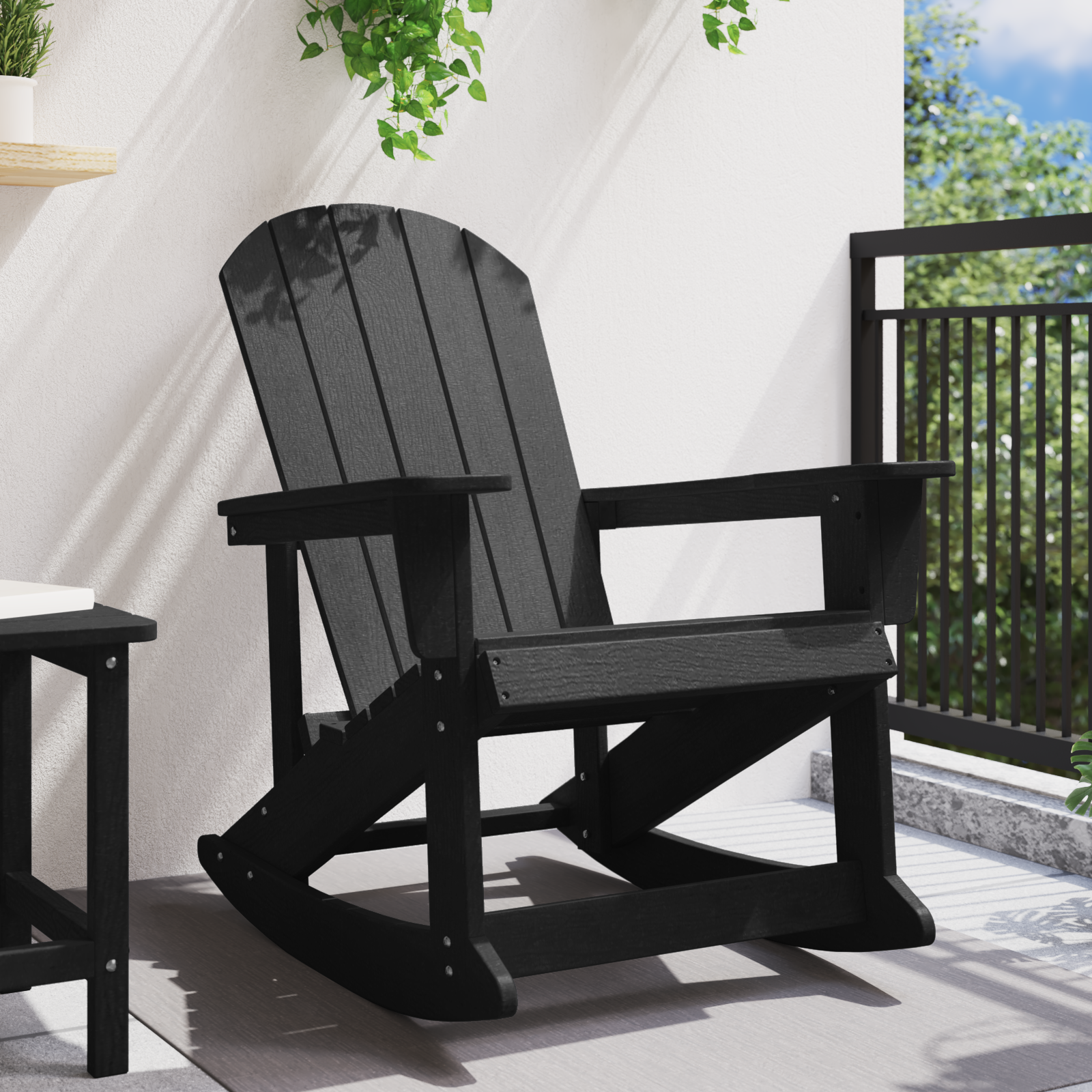 Adirondack šūpuļkrēsls Melns 92 x 73,5 x 92 cm HDPE