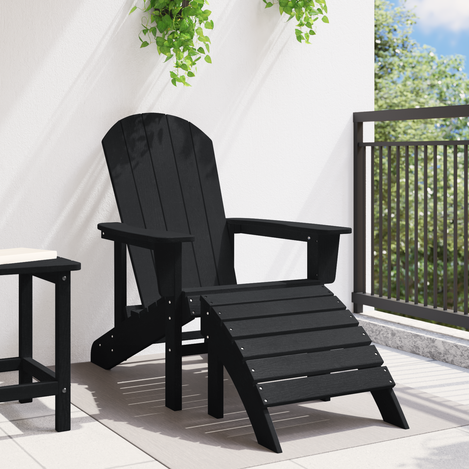 Adirondack kėdė Juoda 82 x 74 x 92 cm HDPE