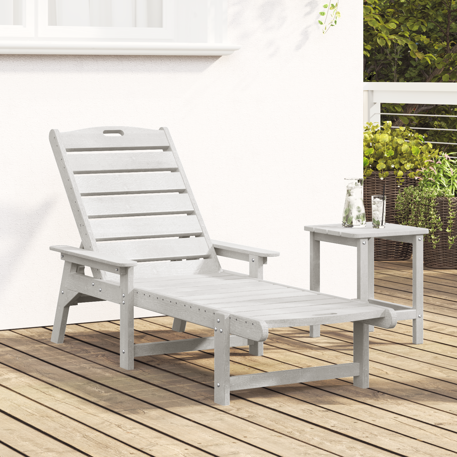 Sauļošanās krēsls Balts 73.5 x 92 x 90cm HDPE