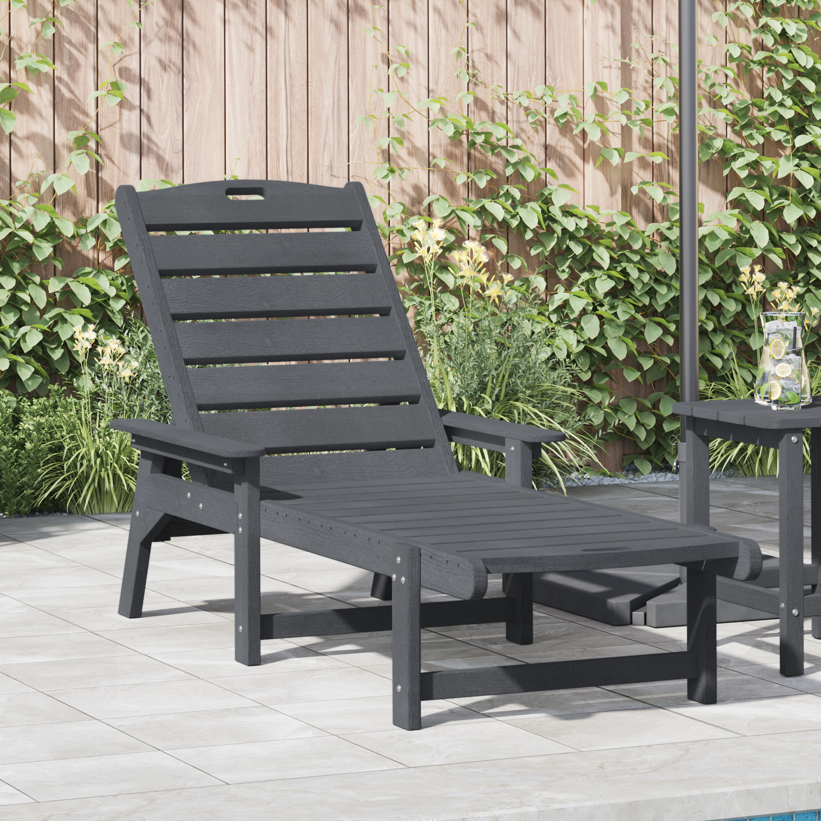 Saulės gultas Šviesiai pilka 73.5 x 92 x 90cm HDPE