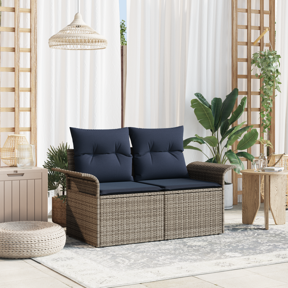 Sodo sofa su pagalve su saugykla 141 x 62 x 69 cm poliratanas